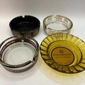 Vtg Las Vegas Vintage Casino Ash Trays (4): Golden Nugget, Caesars, Castaways